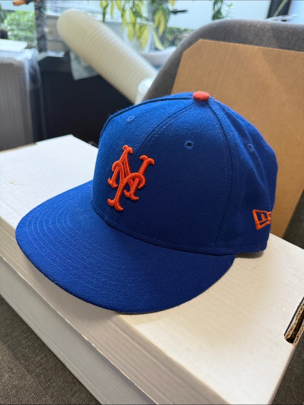 New Era Royal Blue and Orange NYC Mets Fitted Hat